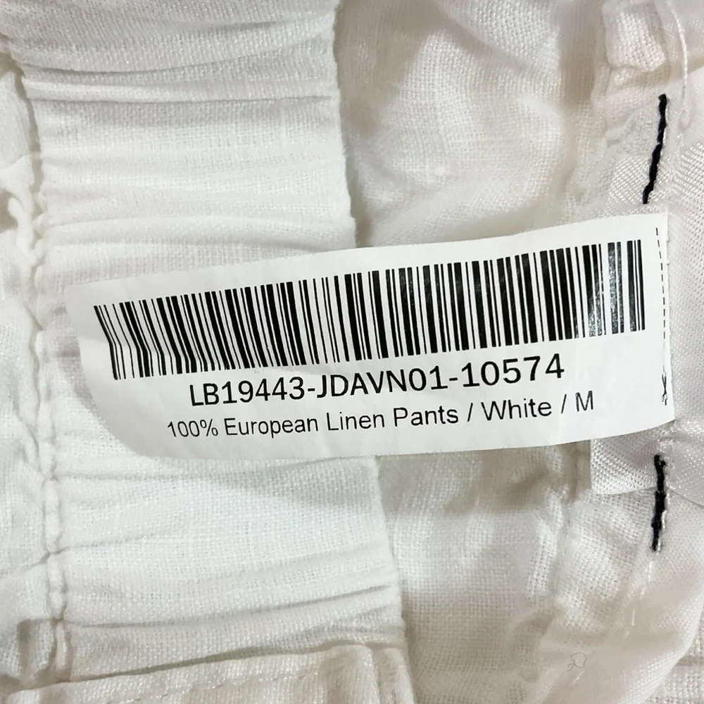 Quince European White Linen Hi-Rise Pull On Ankle Pants